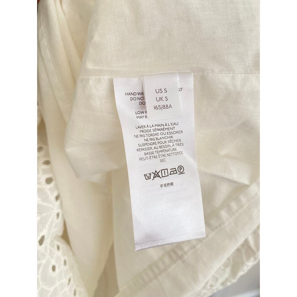 Maeve Anthropologie Harper White Eyelet Tunic Mini Swing Dress Short Sleeve Sm - Picture 5 of 6